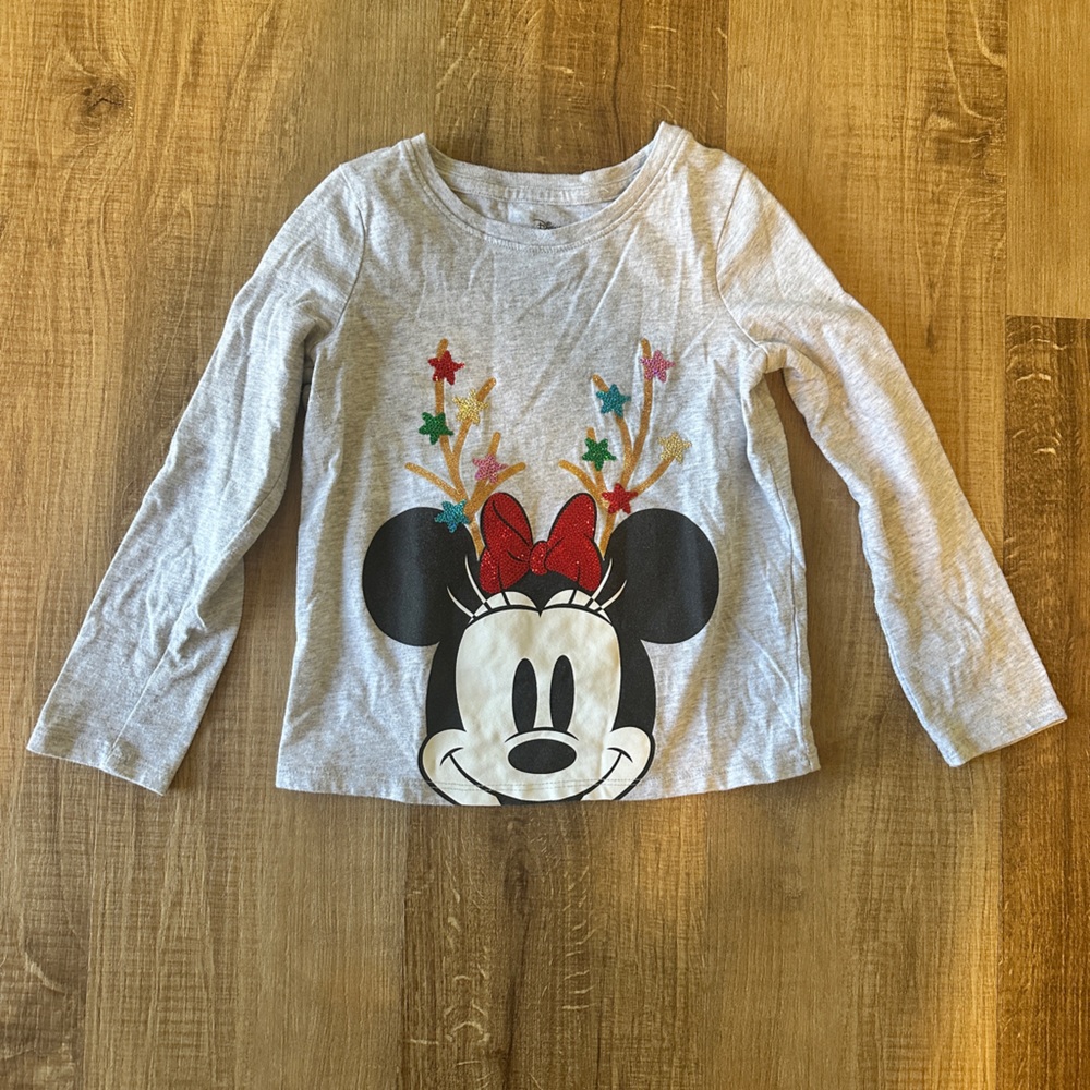 Disney Gray‎ Long Sleeve Tee with Minnie Mouse 5T